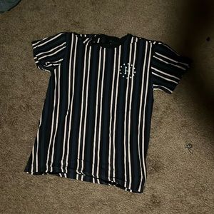 Blue, pink and black, striped huff shirt size men’s small